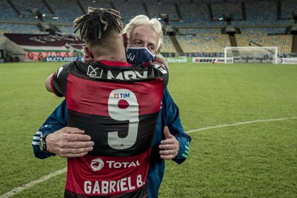 Gabigol, do Flamengo, se despede de Jorge Jesus nas redes sociais: "Eu te amo"