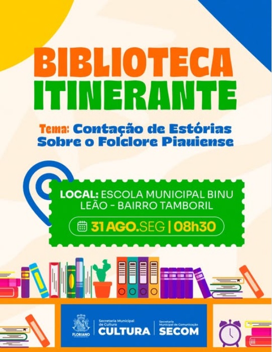 Biblioteca Itinerante leva contação de histórias sobre o Folclore Piauiense a estudantes de Floriano