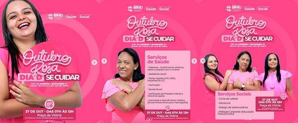 Outubro Rosa! Bar&atilde;o de Graja&uacute; realiza Dia D campanha de preven&ccedil;&atilde;o ao c&acirc;ncer de mama.(Imagem:Reprodu&ccedil;&atilde;o/Instagram)