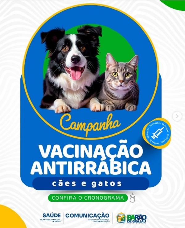 Prefeitura de Barão de Grajaú divulga cronograma da Campanha de Vacinação Antirrábica
