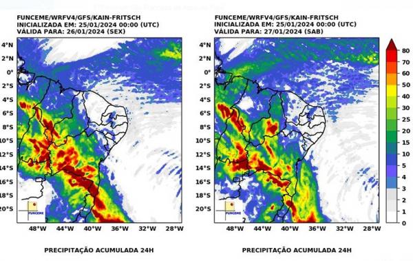 Piau&iacute; tem previs&atilde;o de chuvas intensas para quase todo o estado; atua&ccedil;&atilde;o ser&aacute; concentrada no Sul(Imagem:Divulga&ccedil;&atilde;o)
