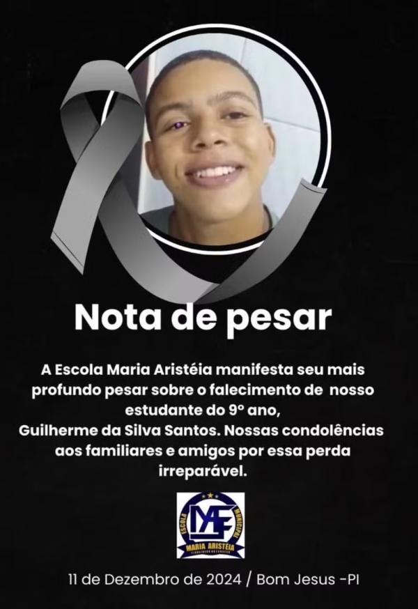 Escola lamenta morte de estudante de 15 anos em Bom Jesus, no Sul do Piau&iacute;.(Imagem: Reprodu&ccedil;&atilde;o/Instagram)